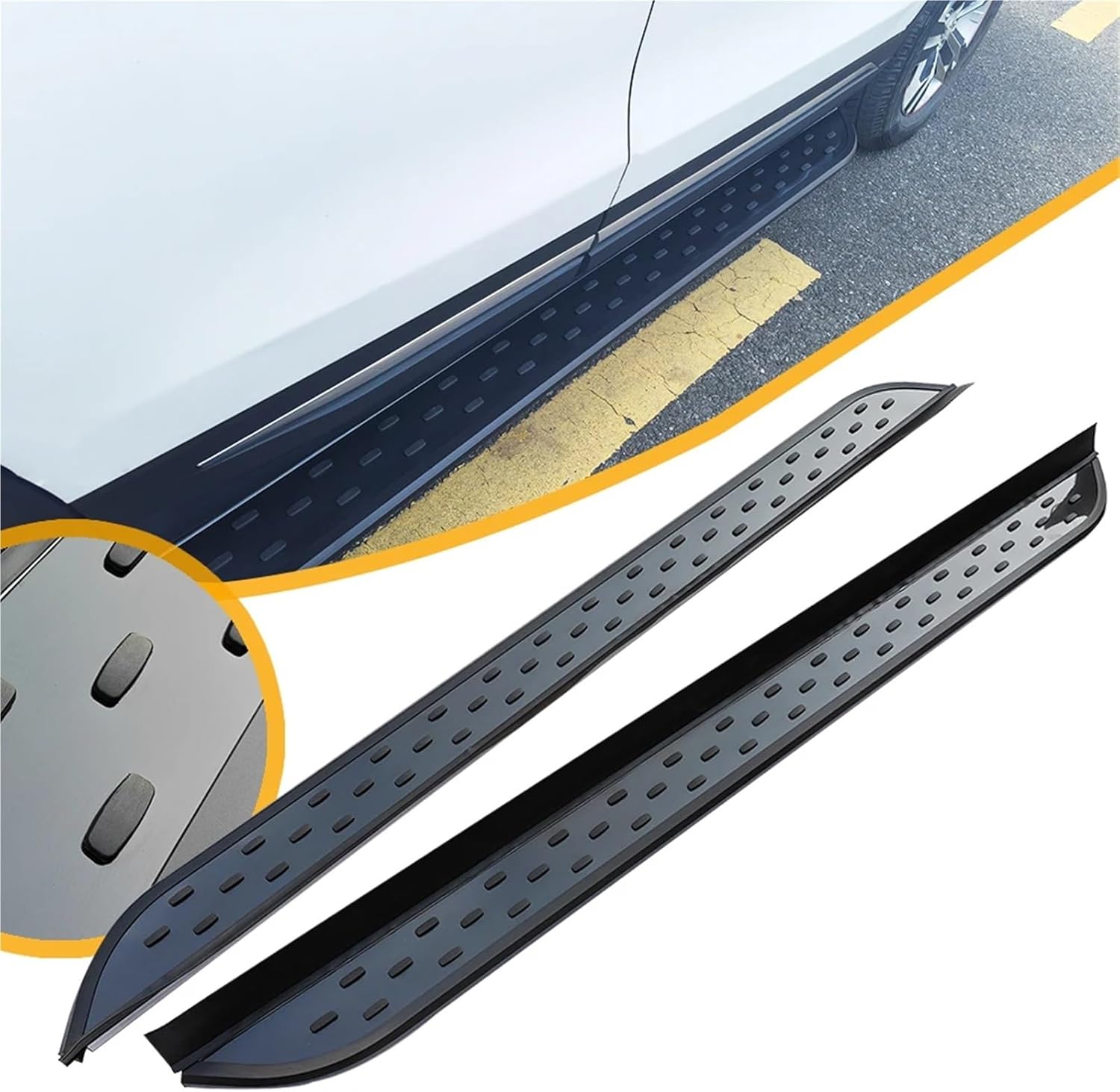 2pcs Side Step Compatible with Jeep Cherokee 2014-2020 Running Board Nerf Bar Aluminium Pedal (with Brackets)