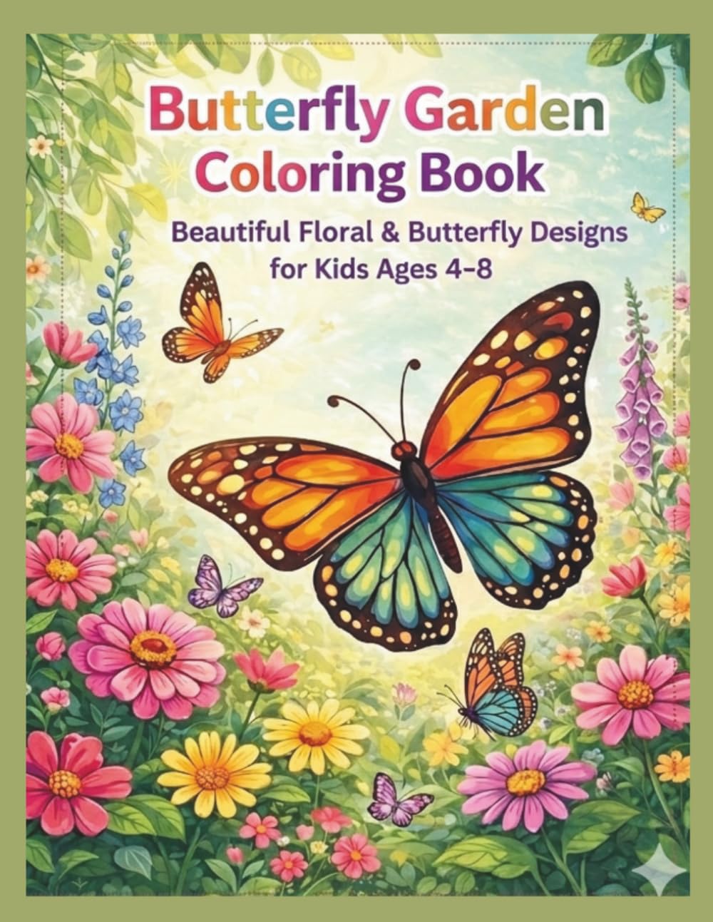 Butterfly garden coloring book: Beautiful floral and butterfly coloring book
