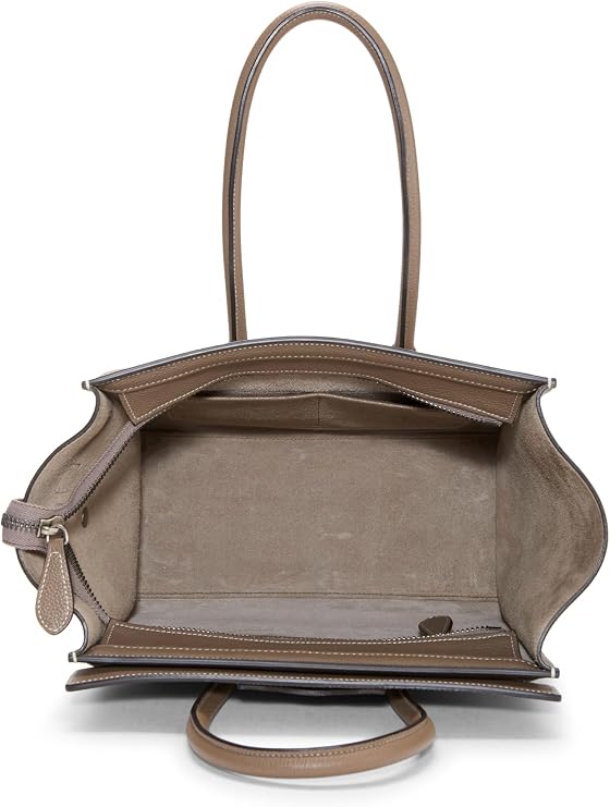 Celine, Pre-loved Grey Drummed Calfskin Luggage Micro, Grey