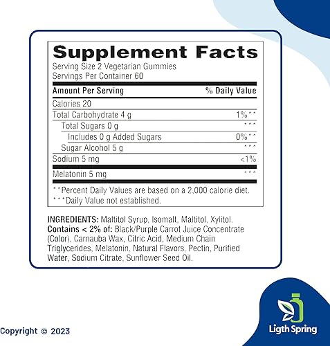 Miniatura 7 de Spring Valley - Melatonina sin azúcar de 5 mg, 120 gomitas, paquete de apoyo para dormir con manual exclusivo para noches de descanso y días