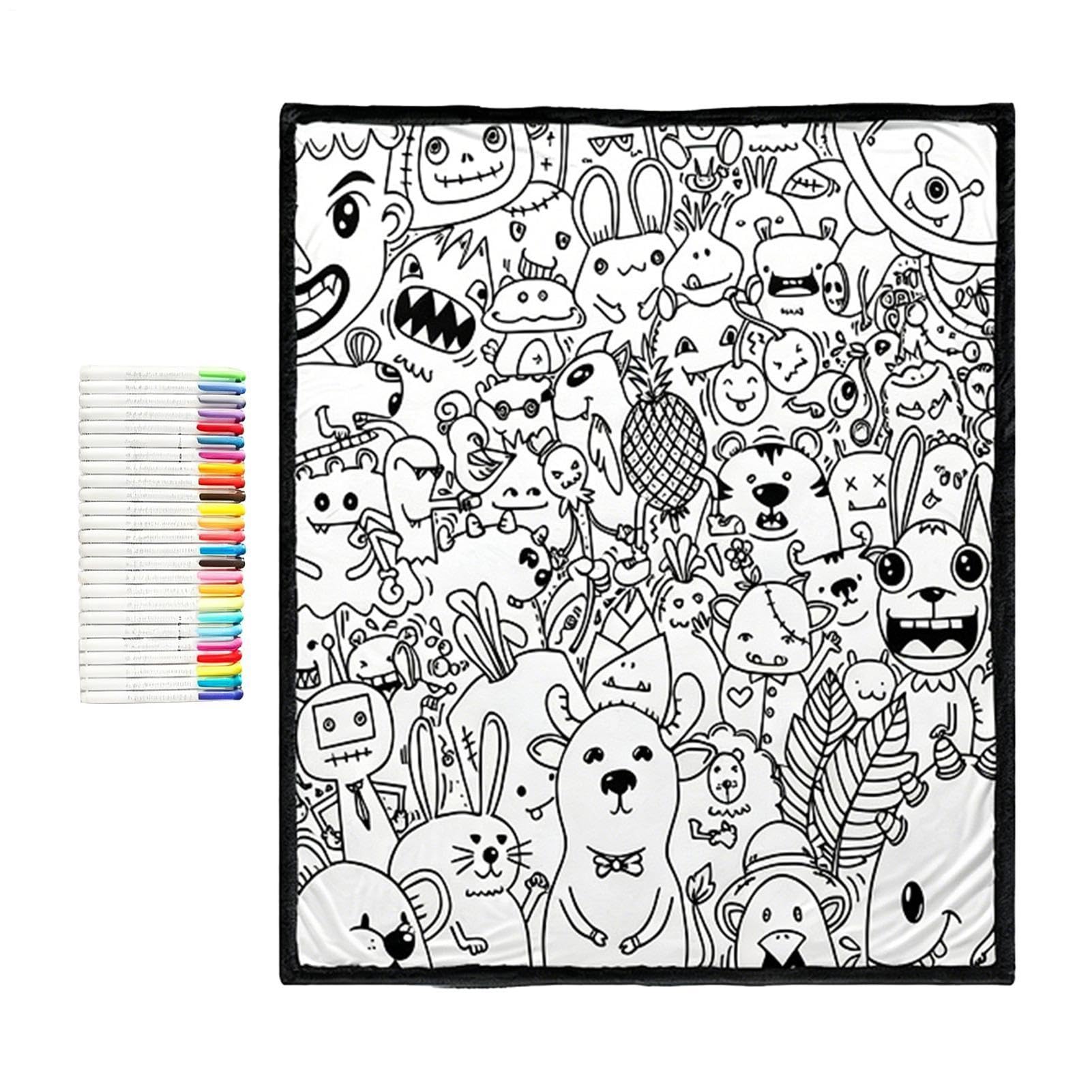 Couverture à colorier 150x127 cm en polaire pour l'art créatif