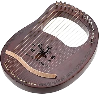 NUSITOU 1 Conjunto Lira De 16 Tons Alaúde Lira De Mogno Harpa Corpo De Madeira Instrumento De Cordas Lira Harpa De Mão Artesanato Em Madeira Harpa De Madeira Riel Chave Lira Harpa De 16