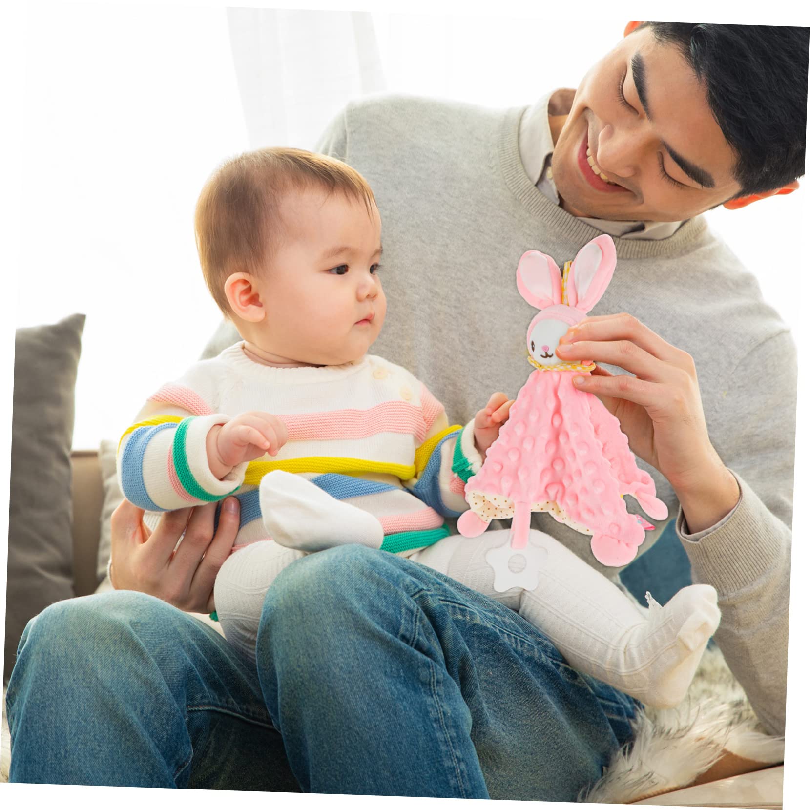 Toddmomy 1pc Animal Shaped Comfort Towel Soft Pacifying Doll for Boy Girl Gentle Chewing and Plaything for Newborns No Fading Skin Friendly Relief