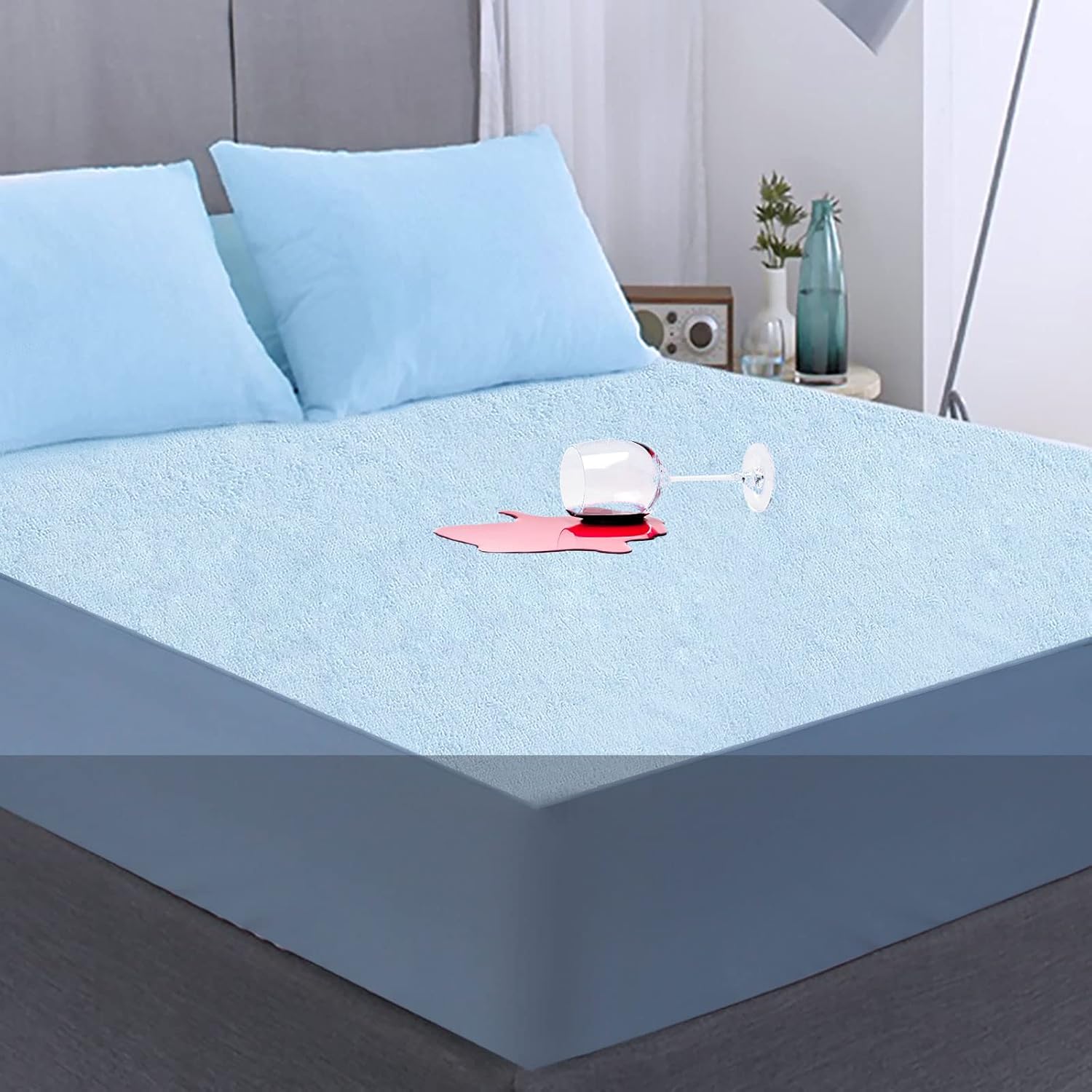 FGZ Full Size Mattress Protector Bed Cover Waterproof Full Matressprotector Washable White Noiseless Premium Soft Cotton Terry Vinyl-Free Full Size Mattress Protector for Pets Kids Adults 54" * 75" : Home & Kitchen