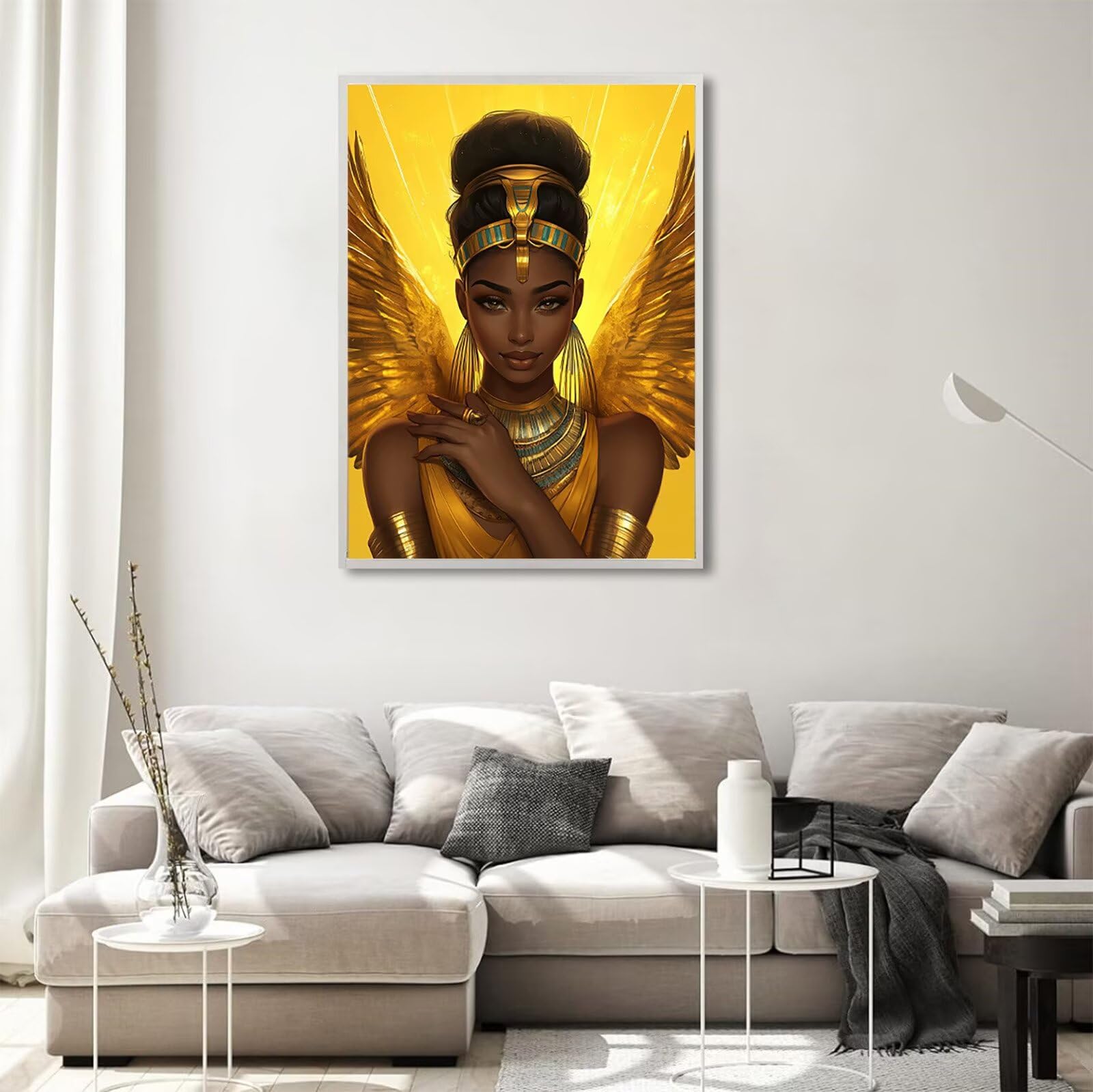 Diamond Painting Erwachsene Afrika 5D Diamond Painting Frau DIY Set Erwachsene Anfänger, Vollbohrer Diamanten Malerei Stickerei Kreuzstich Bastelset für Zimmer Wand Deko Schlafzimmer 60x80cm, Model857