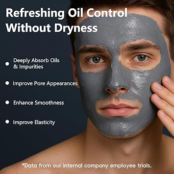 Dead Sea Mud Mask Set, Deep Cleansing Black Face Clay Mask for Acne, Blackheads & Oily Skin, Purifying Pore Treatment with Aloe Vera & Shea Butter, Pampering Skincare Gift for Men