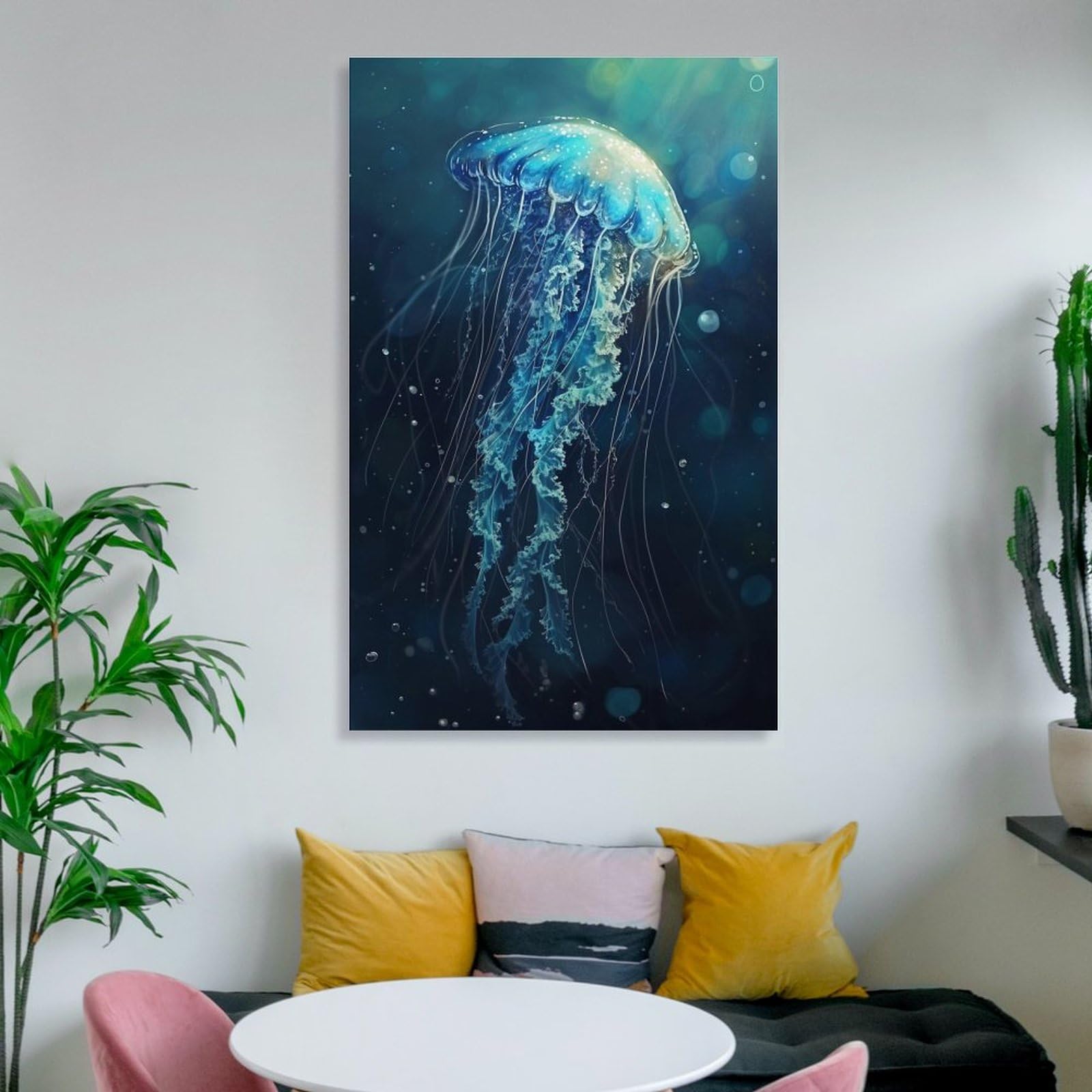 海月 クラゲ アート 絵画 壁飾り インテリア イラスト 海 深海魚 海の
