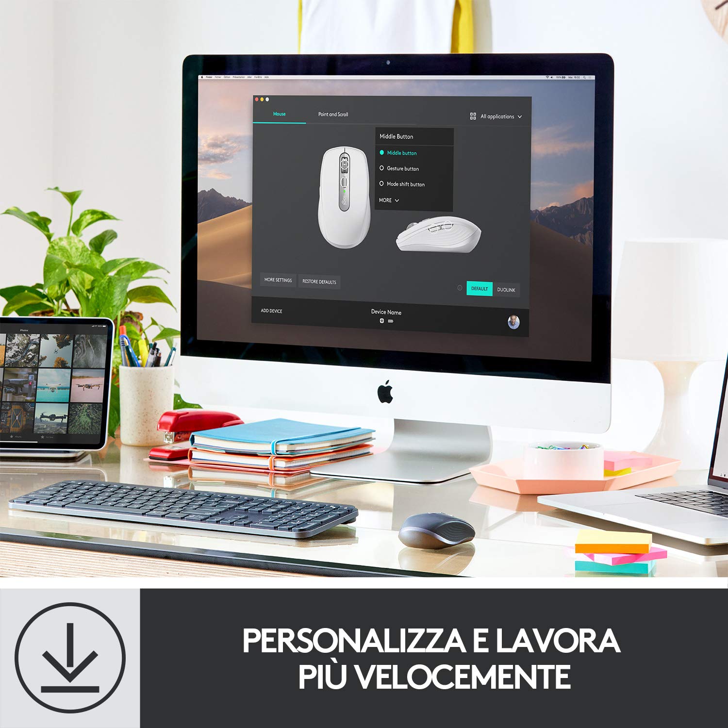Logitech MX Anywhere 3 Mouse Compatto Performante – Wireless | Scroller Elettromagnetico, Ergonomico, 4000 DPI, Pulsanti Custom, USB-C, Bluetooth, Mac, iPad, Windows, Linux, Chrome - Nero
