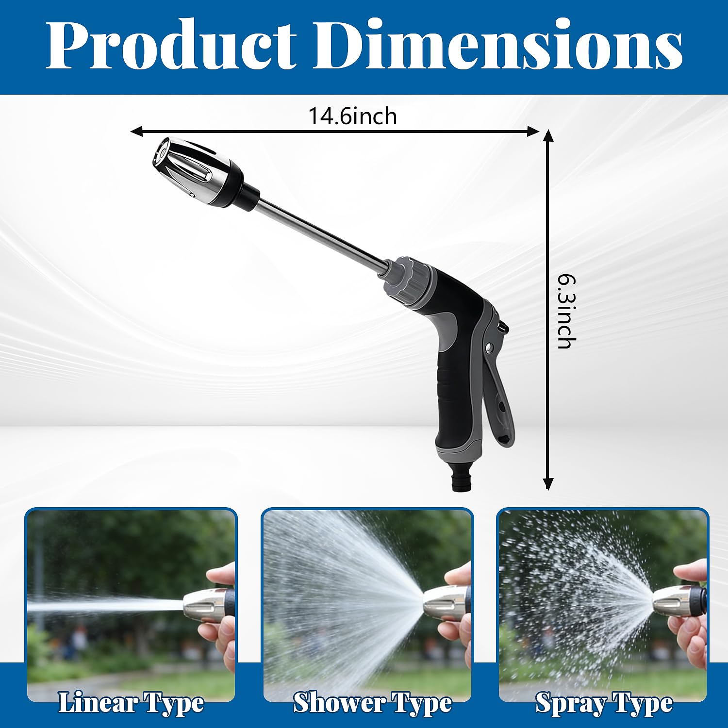 Pistolet Haute Pression Power Jet, Pistolet Arrosage Jardin, Nettoyeur Haute Pression Water Blitz, Pistolet nettoyeur haute pression, pour lavage de voiture et arrosage du jardin