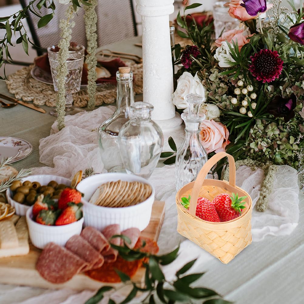 Panier de rangement en osier tissé avec poignées en dentelle,panier à