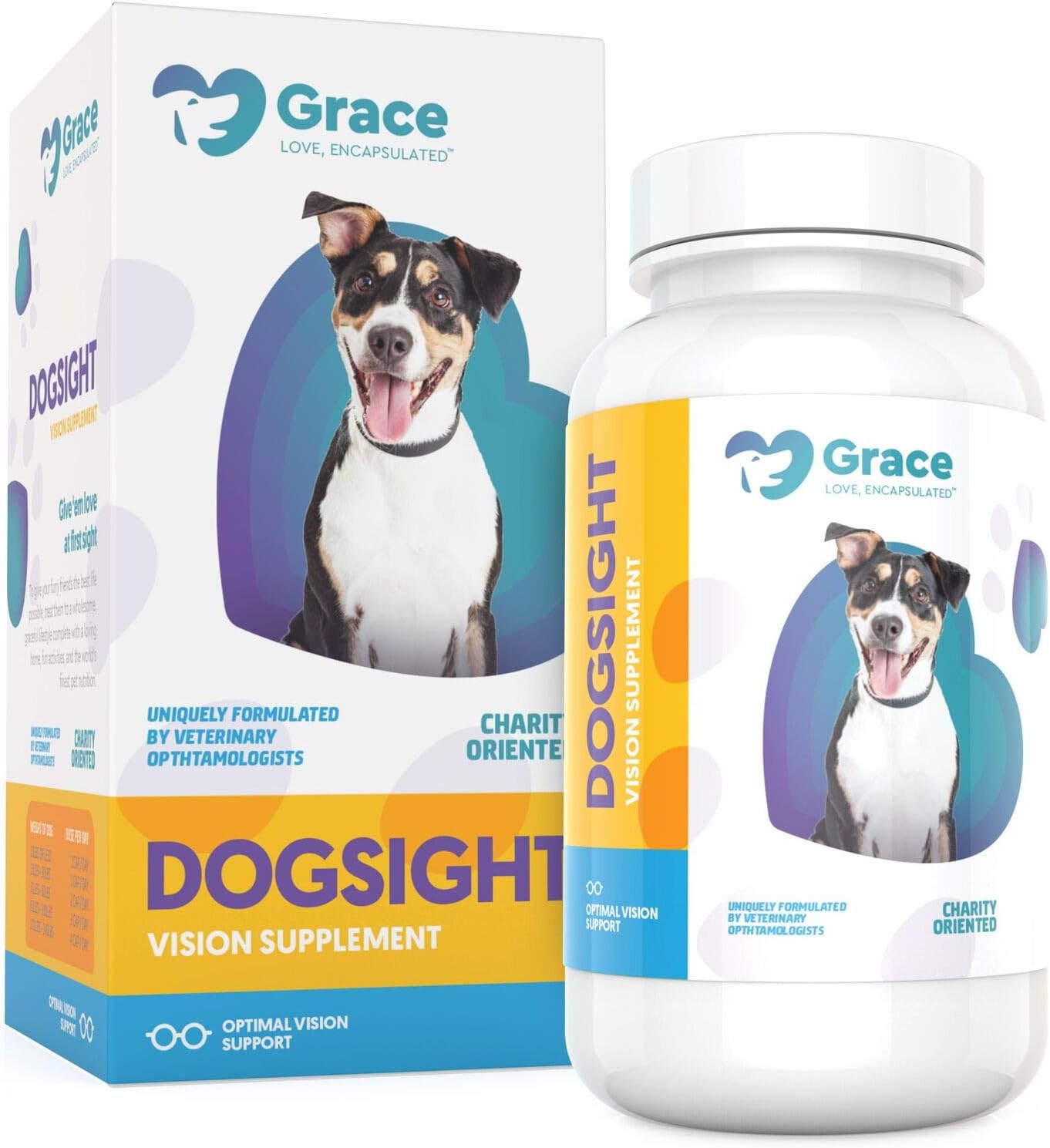Dog Eye and Vision Supplement - Omega 3 Fish Oil, Grape Seed and Pine Bark Extract, Lutein and Vitamin Formula to Support Sight - for…