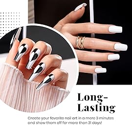 Beetles White Gel Nail Polish Black Gel Polish Kit 2 Pcs 15ml Black And White Polish French Nails Soak Off Led Nails Art Manicure Salon Diy at Home