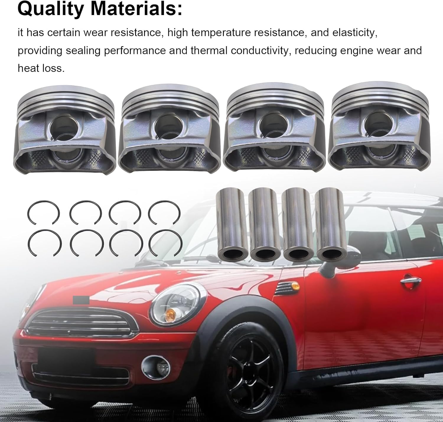 11257566019 Engine Piston Assembly, Suitable 2007-2010 for BMW Mini 1.6T Cooper S R55 R56 R57, Replace 11257540609 8744480030 8771806 8781650052 0628T4