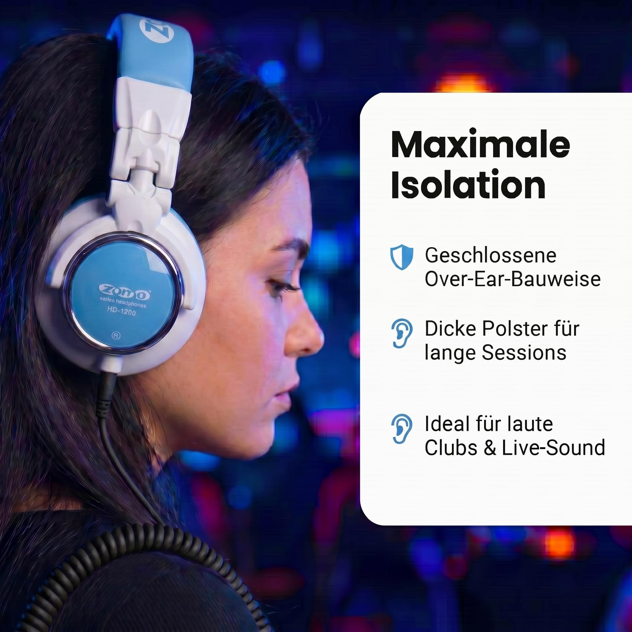 Zomo HD-1200 White/Blue cuffia professionale per DJ