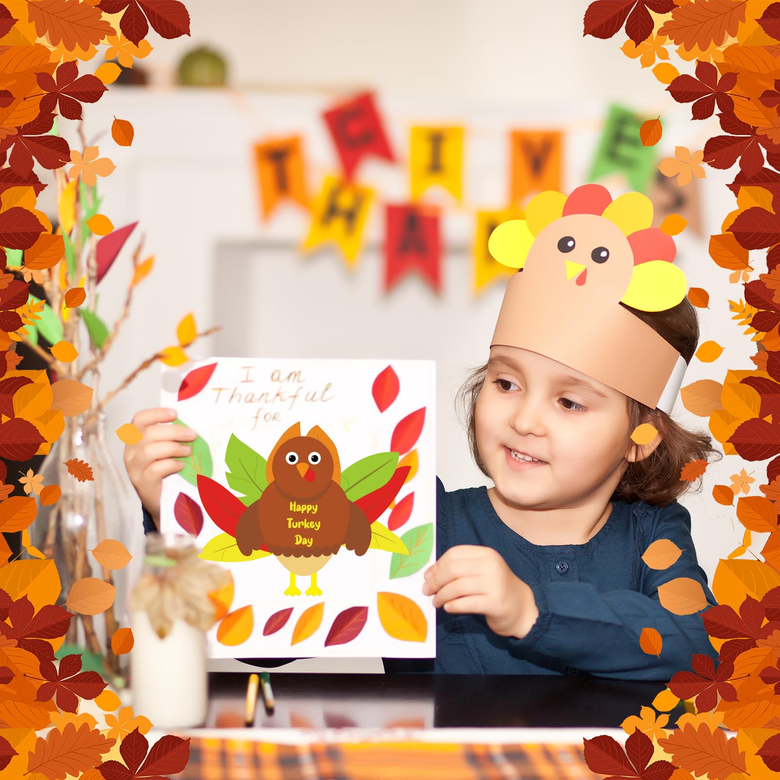 Geyee 108 Stück Eichel-Ausschnitte Für Thanksgiving Dekoration | 9,9 Cm Bunte Papierformen Für Pinnwand & Basteln