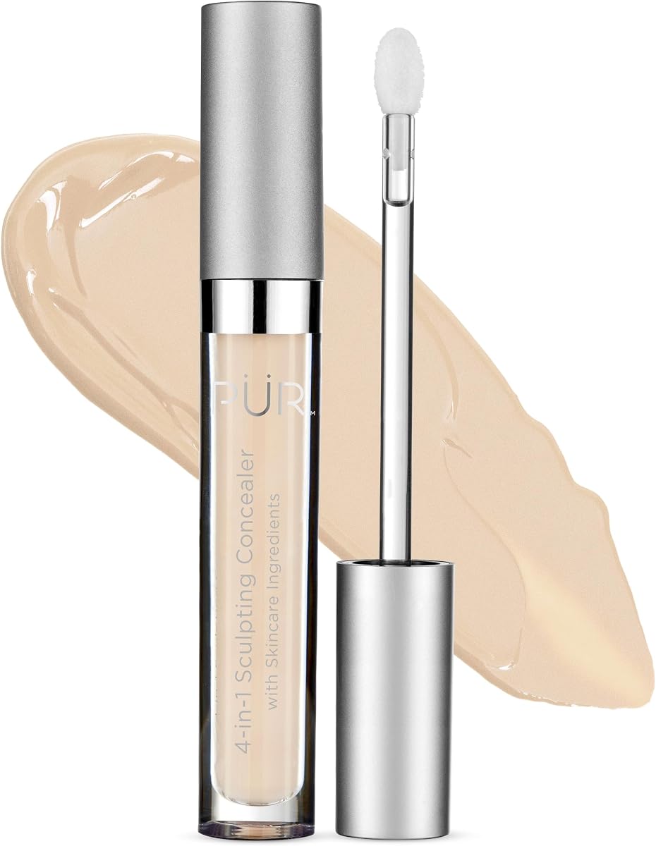 PÜR MINERALS 4-in-1 Sculpting Concealer for Women - Conceals, Brightens, Plumps & Corrects - Hydrating & Moisturizing Makeup Concealer with Medium to Full Coverage for Dark Circles