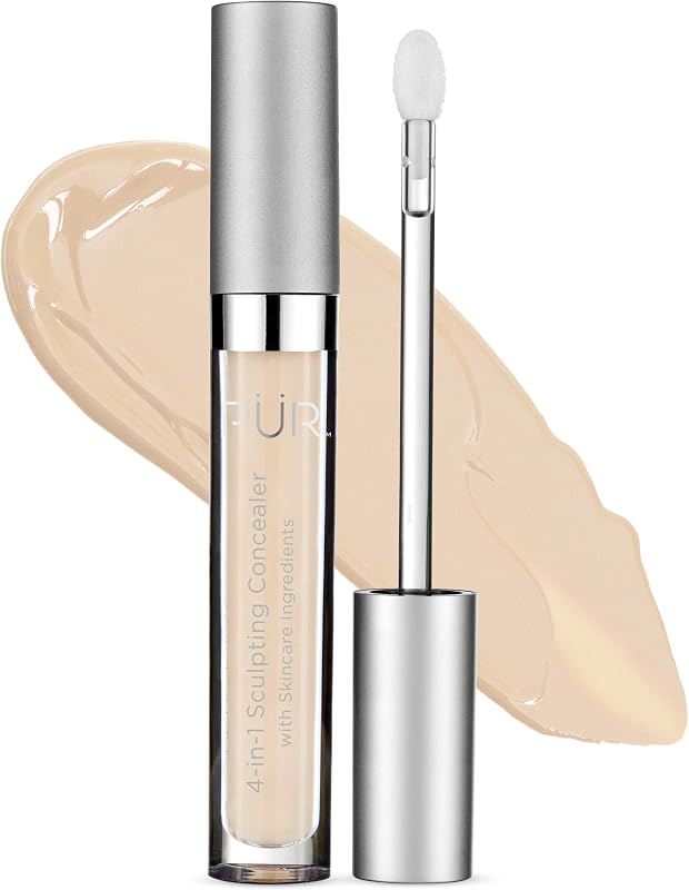 PÜR MINERALS 4-in-1 Sculpting Concealer for Women - Conceals, Brightens, Plumps & Corrects - Hydrating & Moisturizing Makeup Concealer with Medium to Full Coverage for Dark Circles