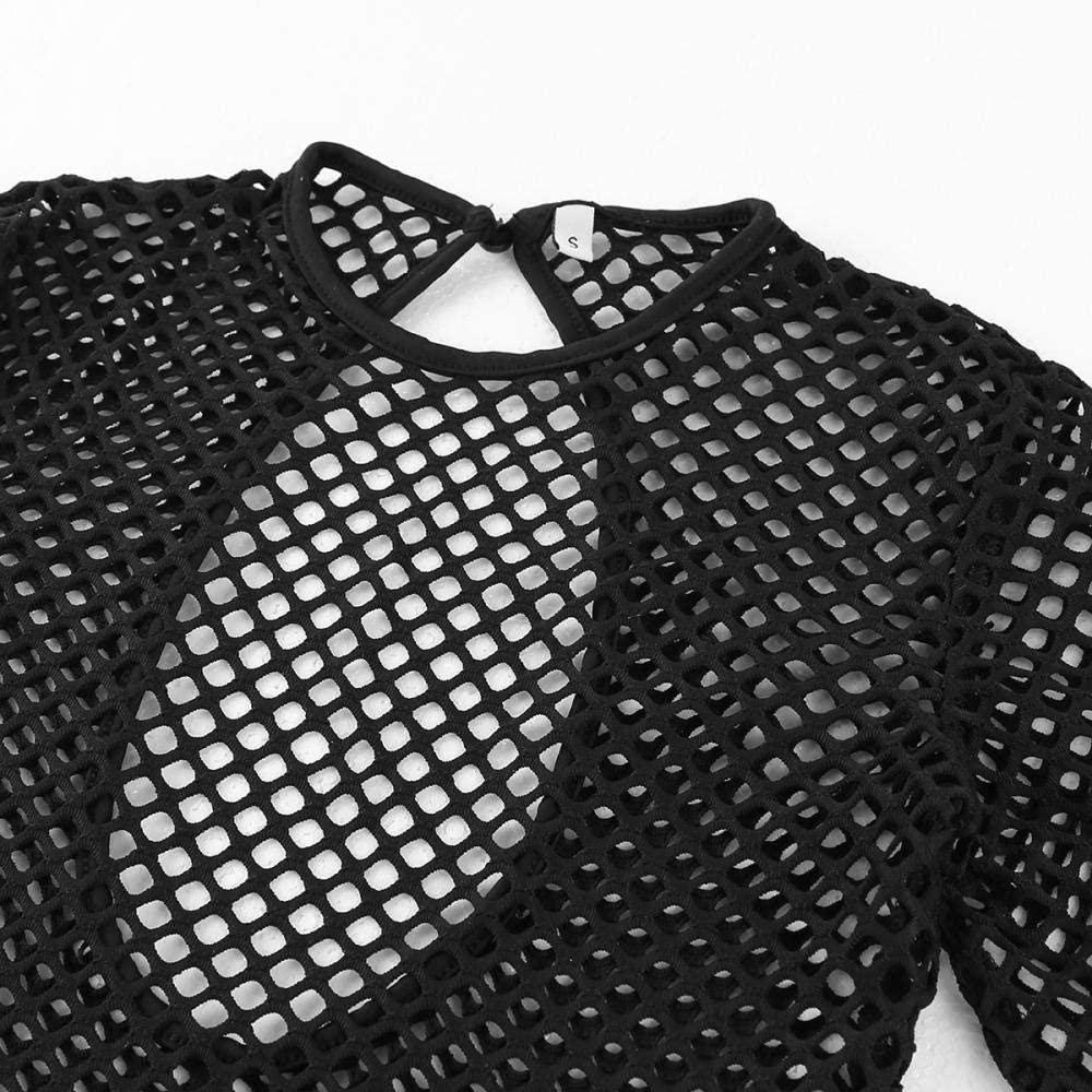 Chemises de Nuit pour Femmes Lingerie Sexy à Manches en résille pour Femmes