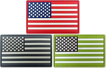 Newperlite US American Flag Patch USA Tactical PVC Patches with Hook Fastener, 2 Pack