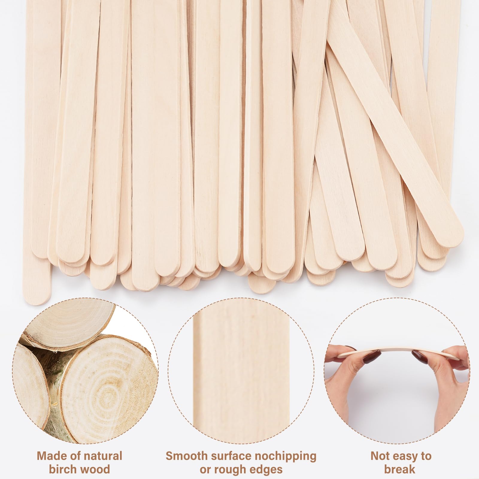 2400 palitos de paleta para manualidades, palitos de madera de 4.5 pies, palitos de madera natural para encerar, palitos de helado, depilación y suministros de encerado, manualidades de madera para