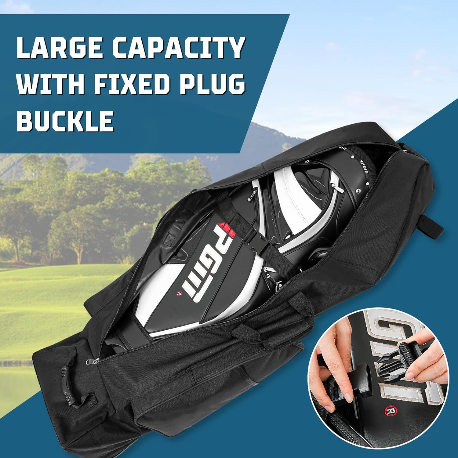 Borse da viaggio da golf con ruote, in tessuto Oxford 900D resistente, resistente all'usura, con custodia extra, leggera e portatile, per compagnie aeree, facile da riporre