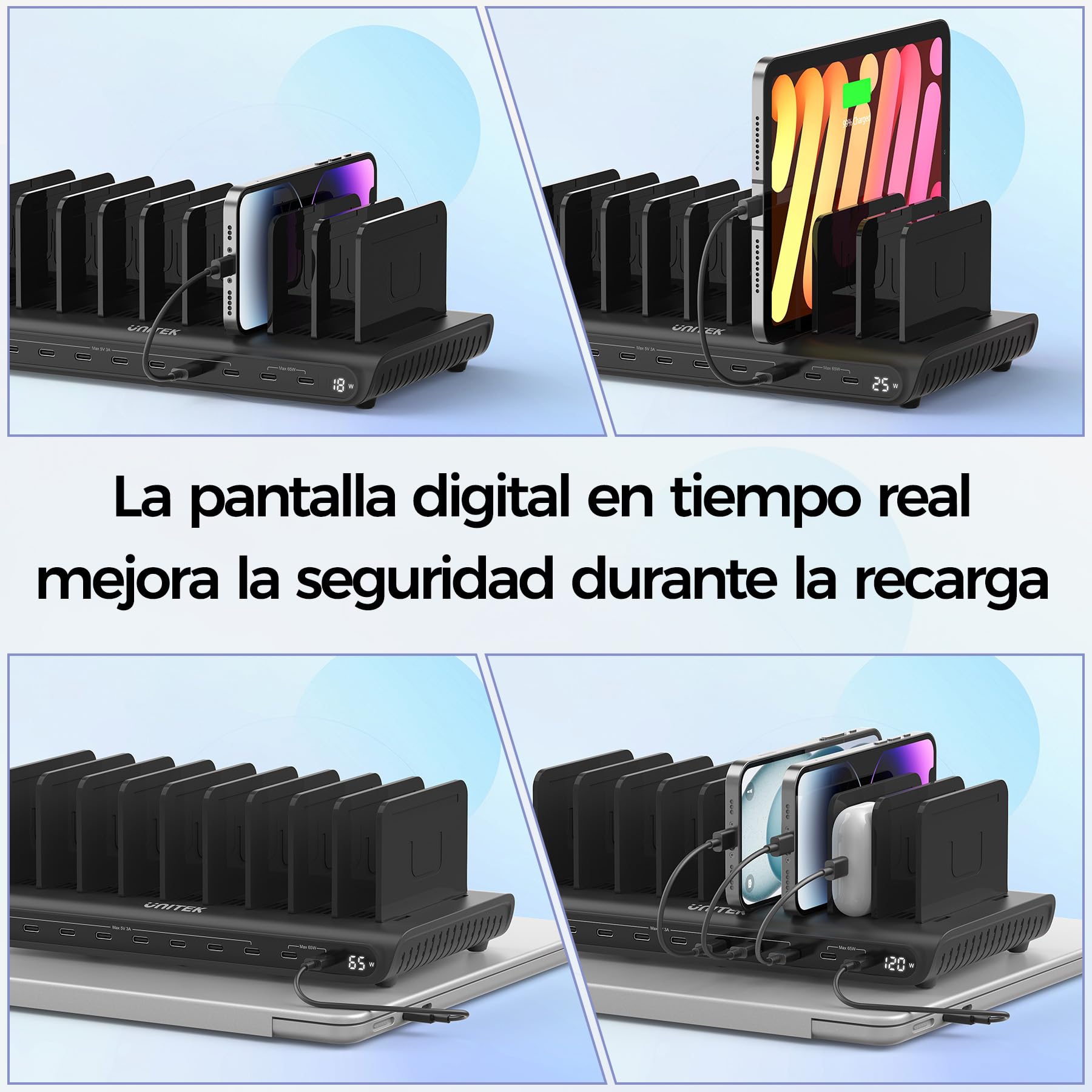 Unitek Estación de Carga de 96 W para múltiples Dispositivos