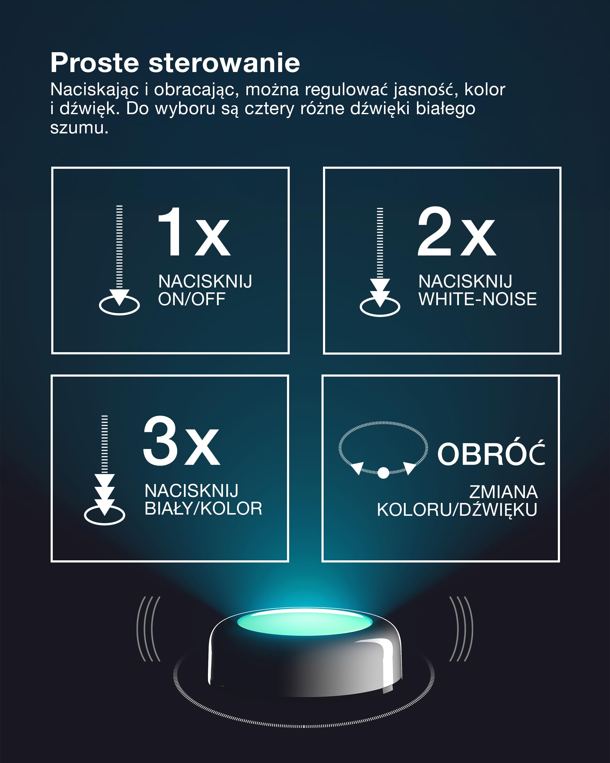 OSRAM SMART+ DOT-IT TWIST & SHAKE, inteligentna przenośna lampka nocna lub dziecięca z 16 milionami kolorów RGB, sterowana przez nacisk i obrót lub aplikację, funkcja snu z dźwiękami otoczenia, 6-pak