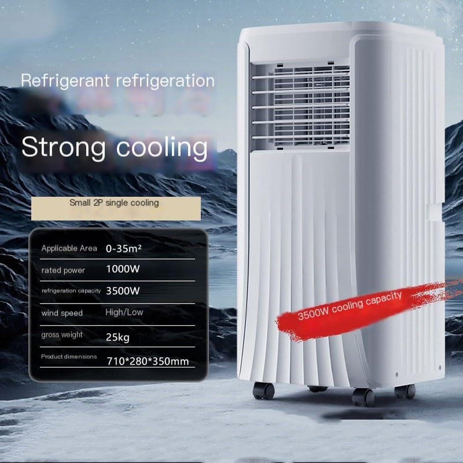 Tragbare Klimaanlage 12000 BTU, Ventilator & Luftentfeuchter, 24h Timer, Fensterkit, 2 Geschwindigkeiten, 120° Oszillation für Räume bis 25 m², 12000 BTU, 12000 BTU