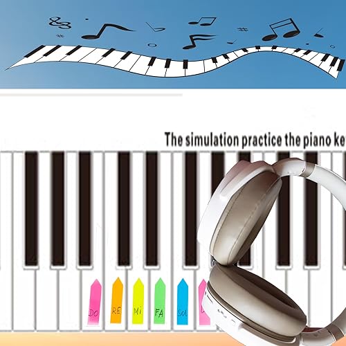 Miniatura 6 de Teclado de 88 teclas, tabla de notas de piano, teclado de piano, guía de práctica de simulación de dedos, guía de práctica de ayuda para la
