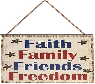 4th of July Wooden Plaque Hanging Signs Wall Decorations,Americana Independence Day Party Decorations DLR-04