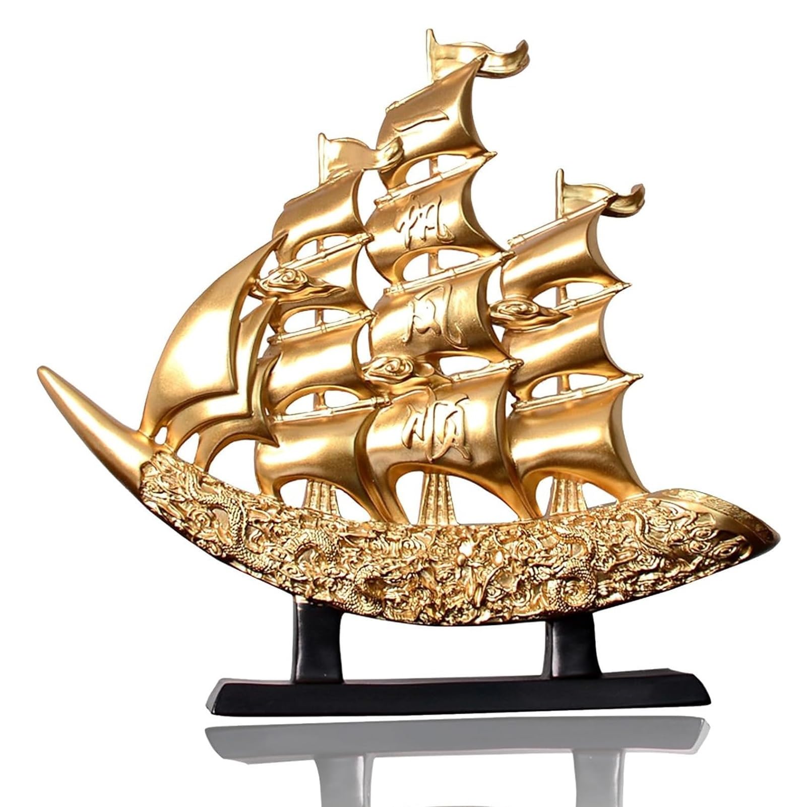 JOUFNING Art Statue - Desktop Decoration Figurine, Sailing Boat Table Sculpture, Spinnaker Figurines Home Decor, Nautical Decor for Home Living Room Party