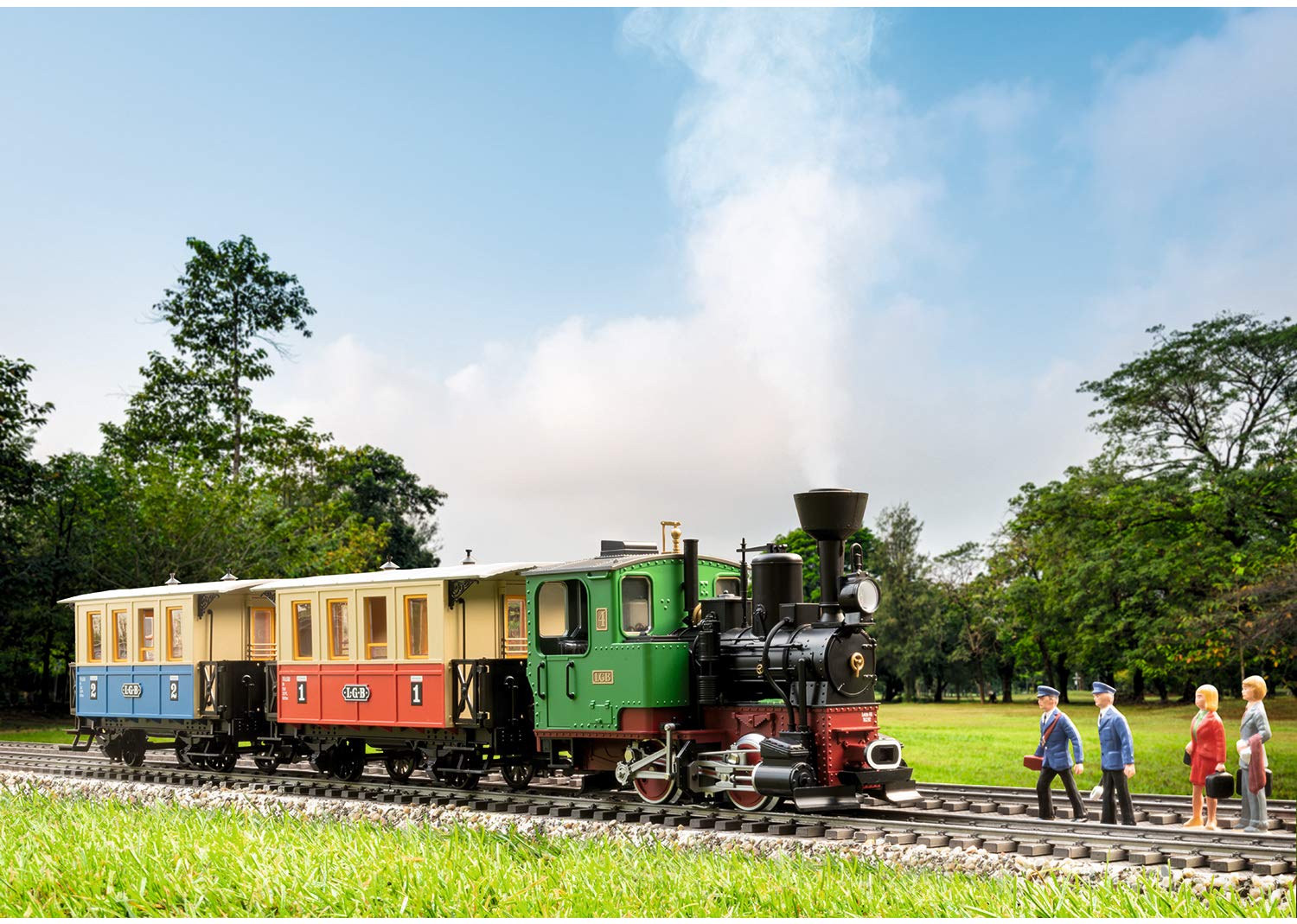 Image secondaire de Kit de Démarrage Train de Voyageurs LGB avec Locomotive et 2 Wagons