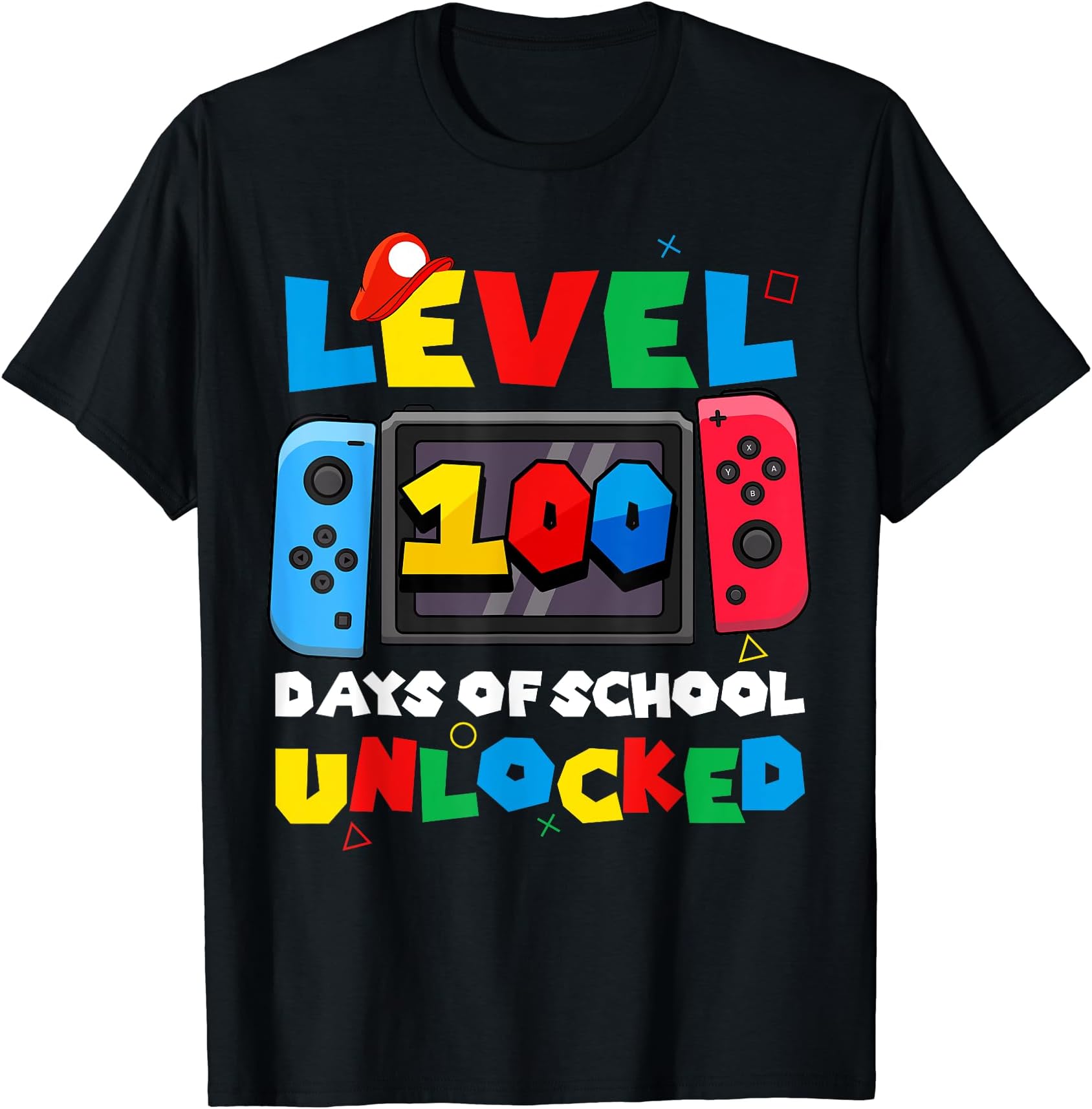Game Controller 100 Days Of School Kids ClothingsGame Controller Level 100 Days Of School Unlocked Boys T-Shirt