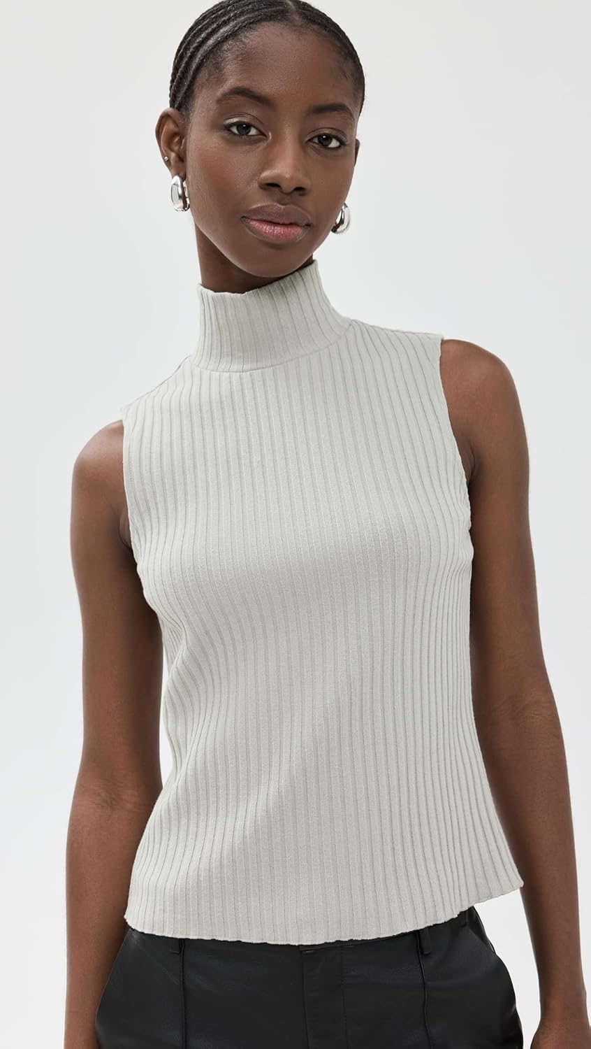 Vince Women's Rib Sleeveless Turtleneck