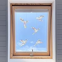 Vista 8 de DailyTresaures - 33 calcomanías anticolisión para ventana, de vinilo de prisma multiformas, con 6 reflectores en forma de espiral para golpes
