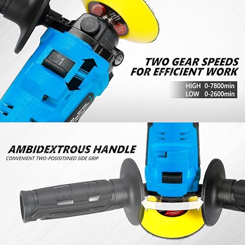 Miniatura 4 de DNA MOTORING TOOLS-00167 - Juego de herramientas de pulido inalámbrico de 12 V, velocidad de 2 velocidades para detalles de automóvilespulido de