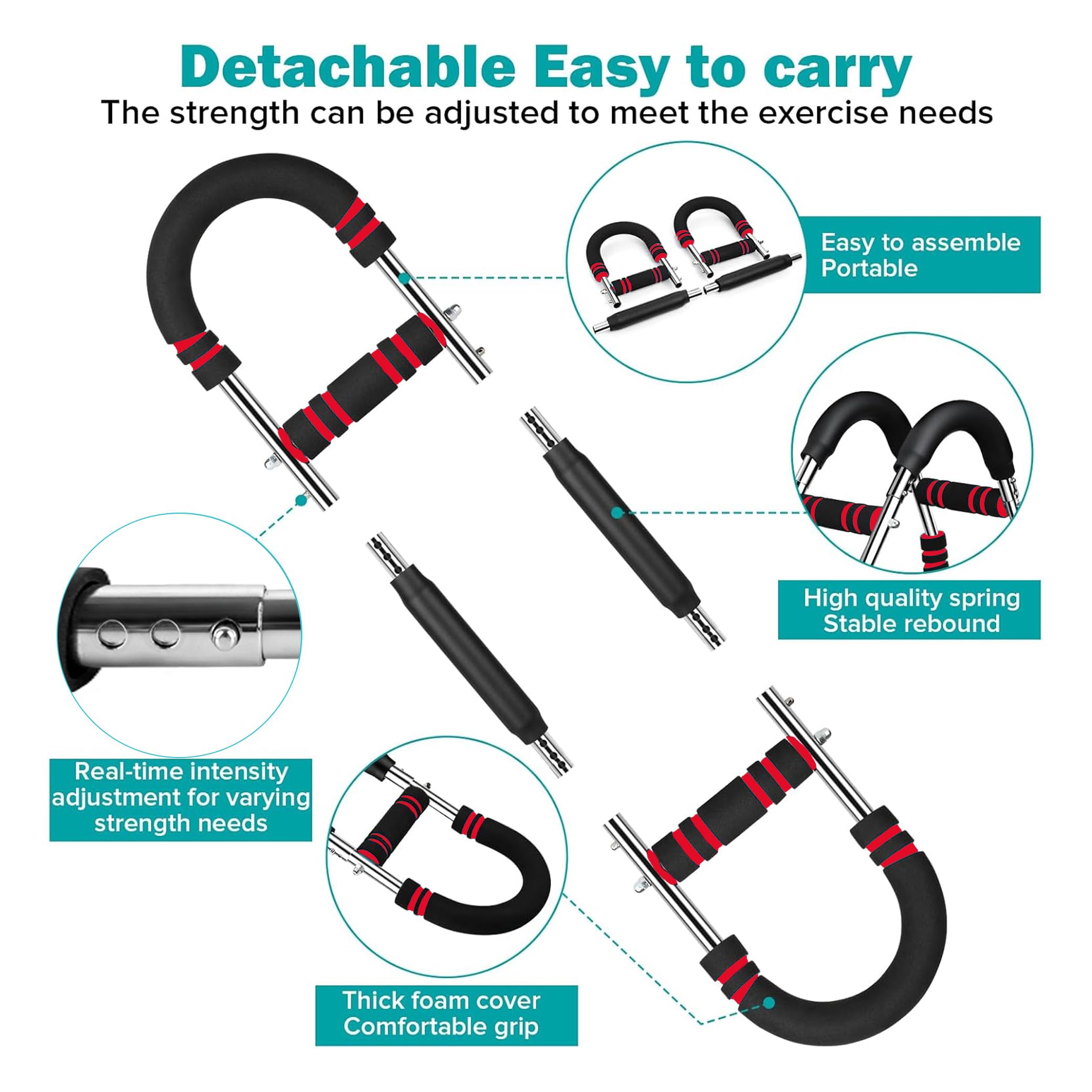 Armtrainer, Twister-Armtrainer, verstellbarer Brust-Expander, Trizeps-Workout-Ausrüstung, perfekte Körperform für Männer, drei Gänge zur Anpassung von 27,2–50 kg, geeignet für Anfänger und