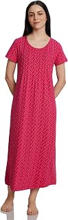 Amazon Brand - Symbol Women's Cotton Ankle Length Regular Fit Nighty | Night Dress (Available in Plus Sizes) Price In India