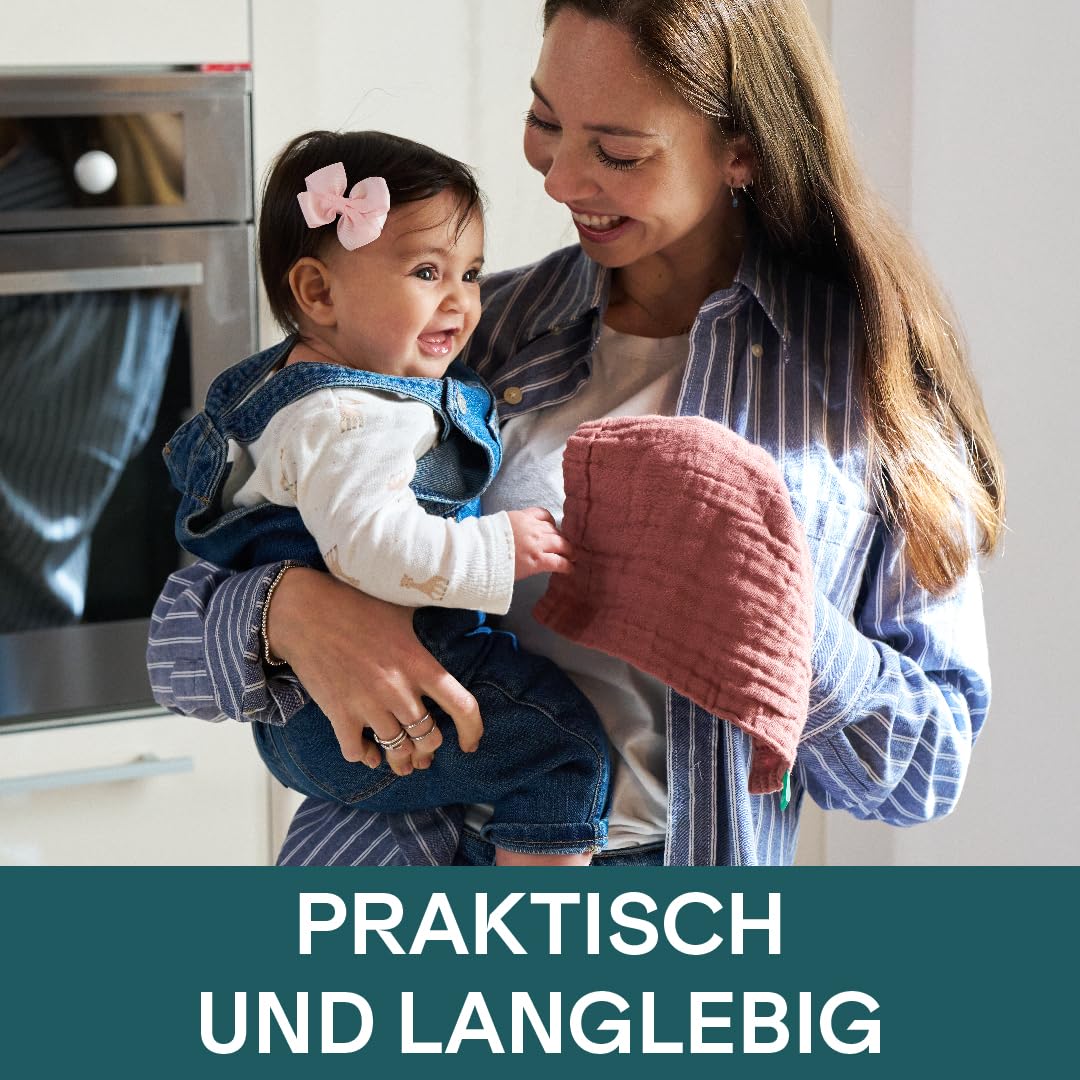 KOALA BABYCARE - Mulltücher Baby 30x30cm aus Weicher Baumwolle - Spucktücher Packung mit 6 Stück - Atmungsaktiv und Saugfähig Ideal zum Reinigen und Trocknen