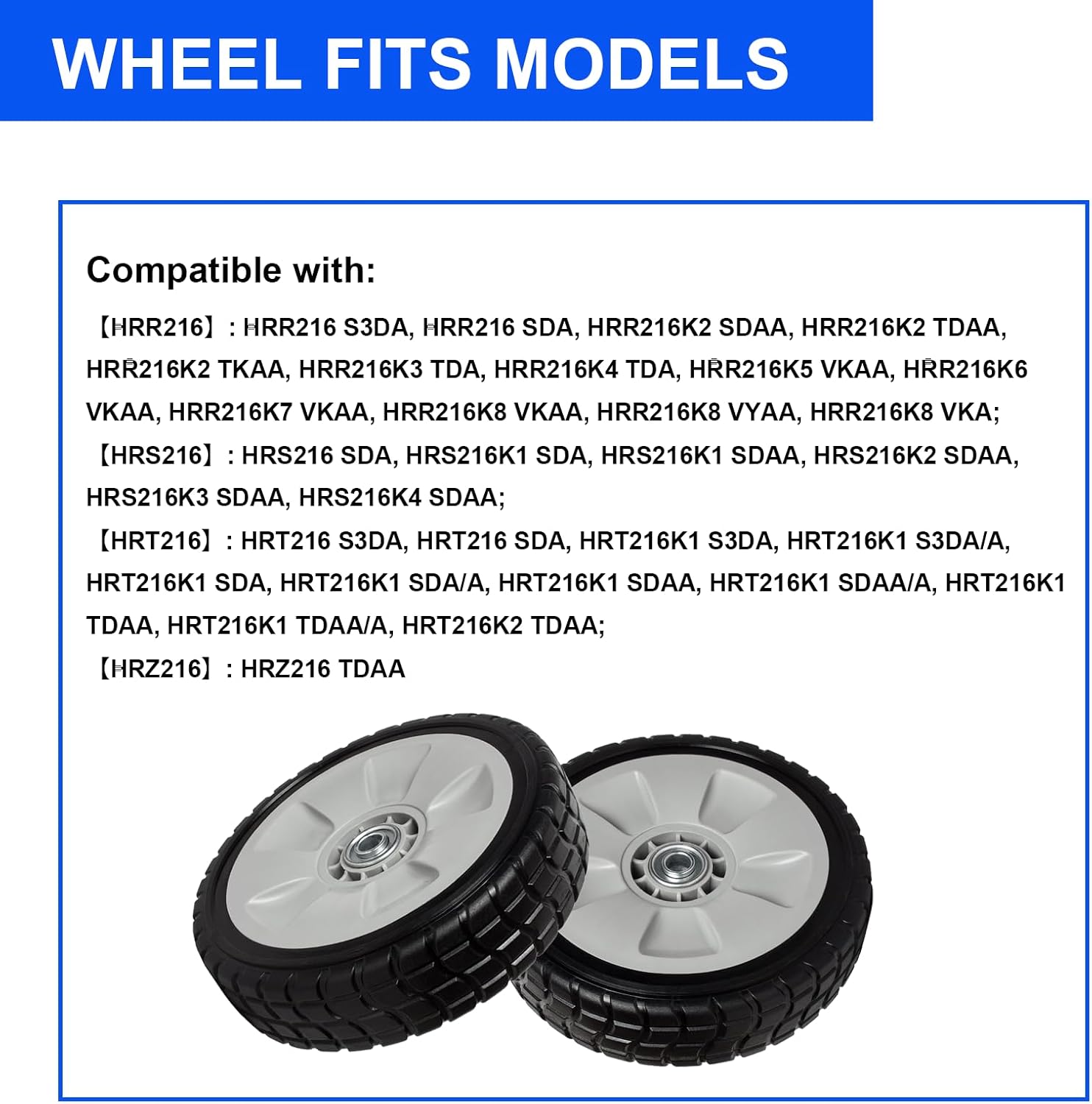 8" Replacement Lawn Mower Wheel Kit (2X Front Drive Wheel 44710-VL0-L02ZB + 2X Rear Wheel 42710-VE2-M02ZE) for Honda 44710-VG3-000 44710-VG3-010 42710-VG3-B00 42710-VE2-M00ZE Walk Behind Lawn Mower