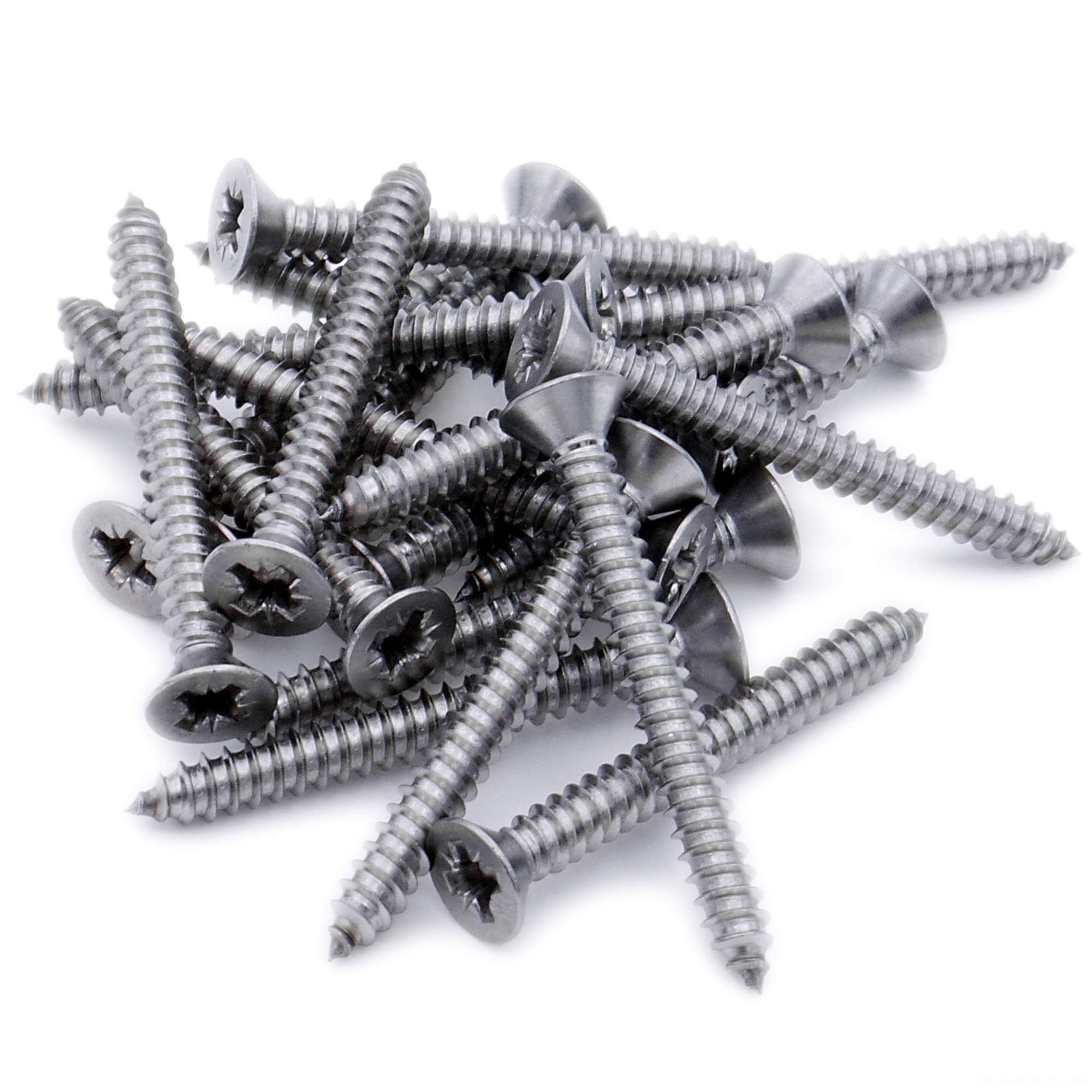 Singularity Supplies Silver No.4 X 0.5 (2.9Mm X 13Mm) Pozi Countersunk Self-Tapping Screw - Stainless Steel (A2) (Pack Of 20)