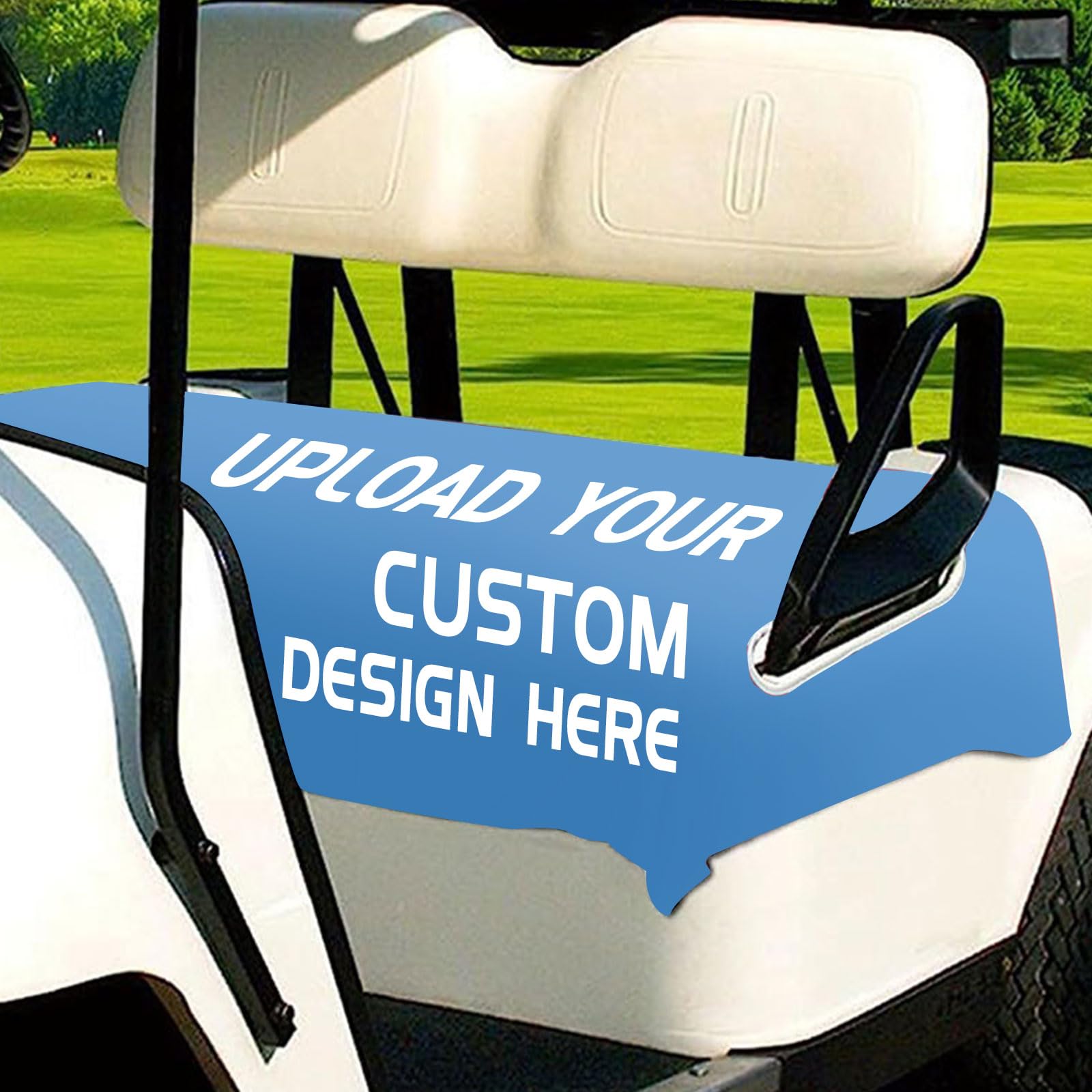 HDSD Custom Golf Cart Seat Covers Personalized Golf Cart Seat Towel with Picture Text Logo for EZGO, Yamaha, Club Car & Other 2 Seat Golf Carts