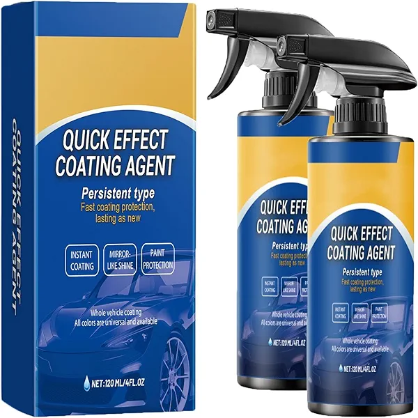 2 Pcs Car Coating Spray, Multi-Functional Car Quick-Acting Coating Agent spray, car Scratch Wax Polish Spray, Oil Film Emulsion Glass Cleaner Waterless Wash Wax