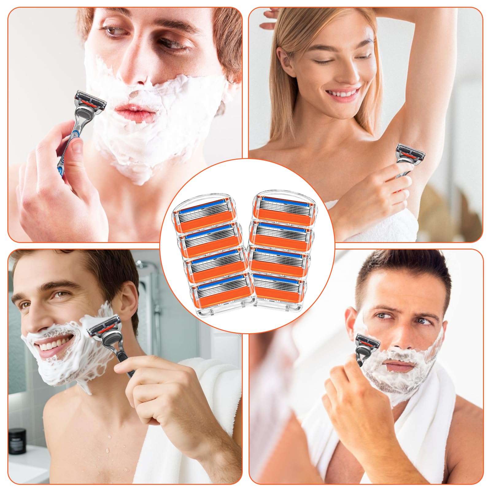 24 Pezzi Lamette Fusionn 5,Ricariche Fusionn 5 per Lame Per Rasoio da Uomo,Lamette da Barba Compatibili con Fusinon 5 Una Regalo Per Padre E Fidanzato.