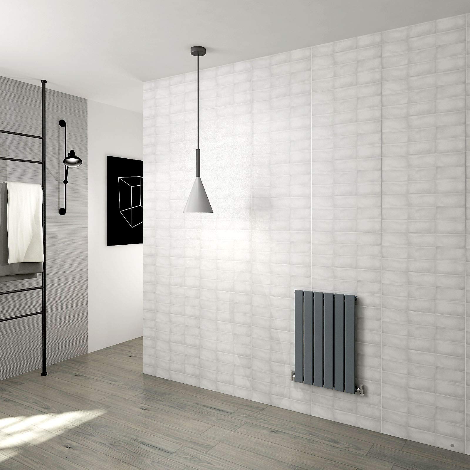 Huiyang Anthracite Horizontal Flat Panel Designer Radiator Central Heating Rads Single 600X408mm