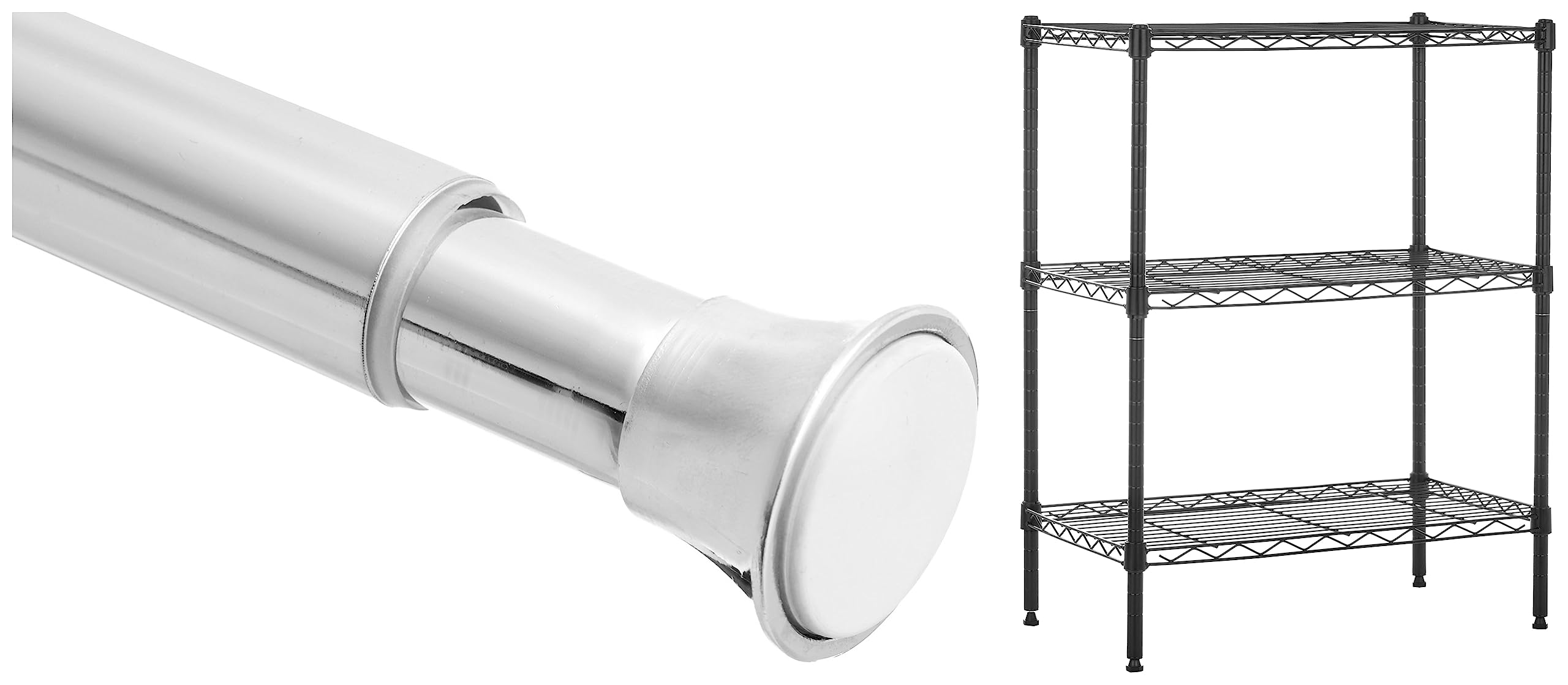 Amazonbasics Height Adjustable 3-Shelves Heavy Duty Rack - Black (Steel ...