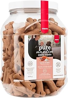 MERA Pure Sensitive Goody Snack, Healthy Treats for Sensitive Dogs, Salmon and Rice Dog Treats, Gluten Free for Training (600 g) product image