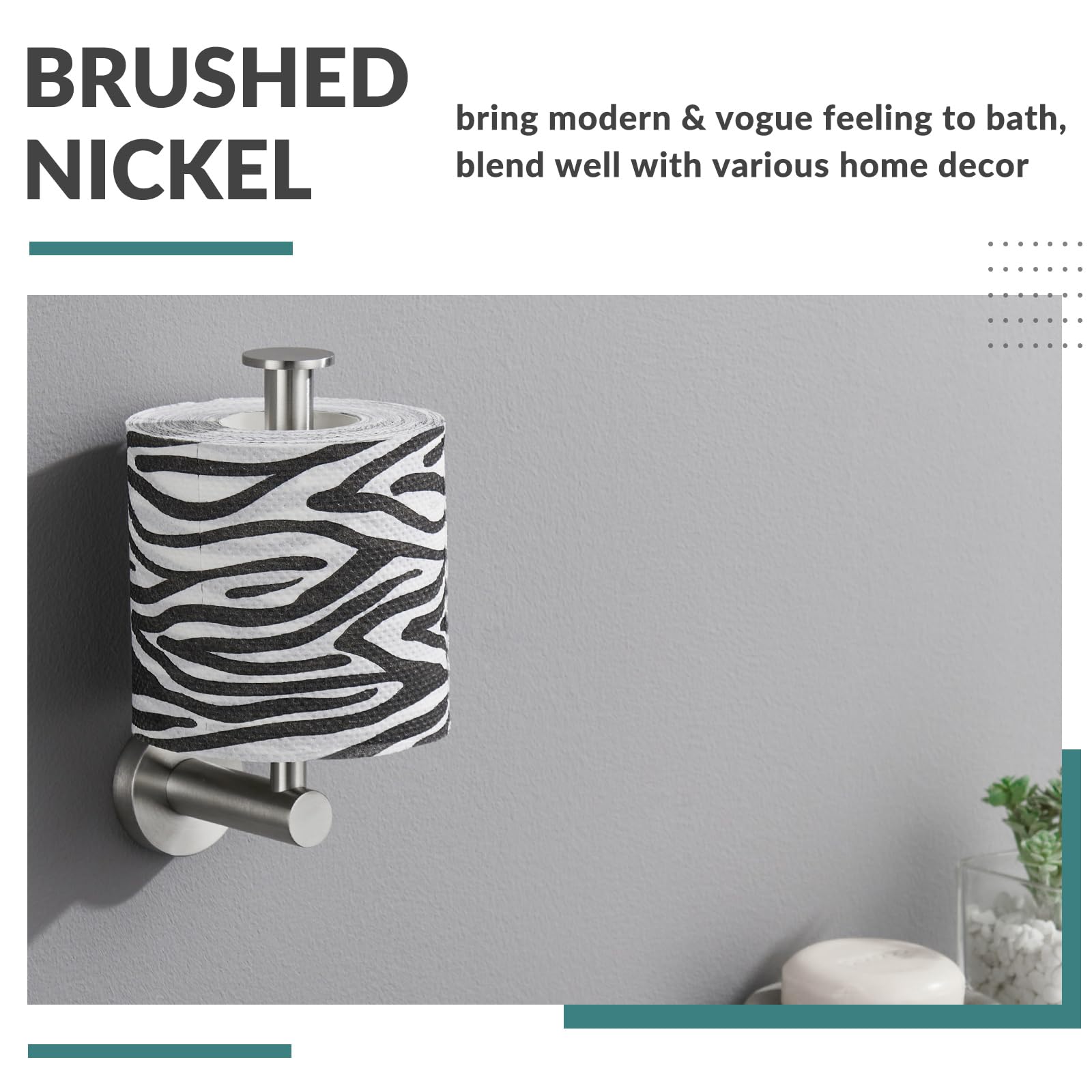 Aomasi Vertical Toilet Paper Holder for Bathroom Wall, Brushed Nickel — Amazon image 9