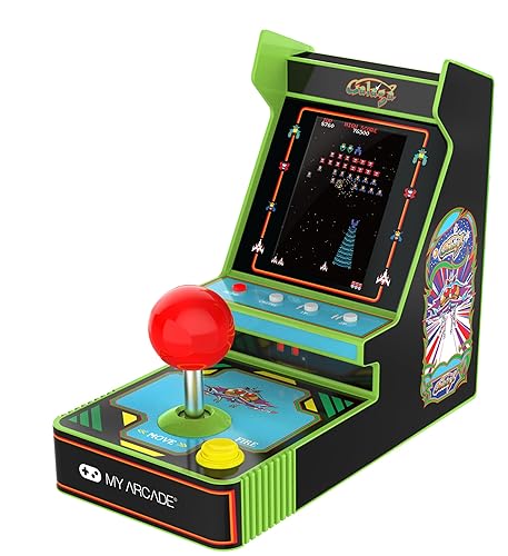 My Arcade Nuevo reproductor de joystick rojo Galaga consola portátil Galaga y Galaxian, juegos retro - Pantalla a todo color de 3.5"