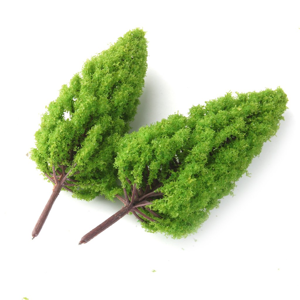#N/A/a Set di 20 Alberi a Forma di Torre della Vegetazione del Paesaggio del Treno, Modelli in Scala 1 / 50-1 / 400 - Verde, 111